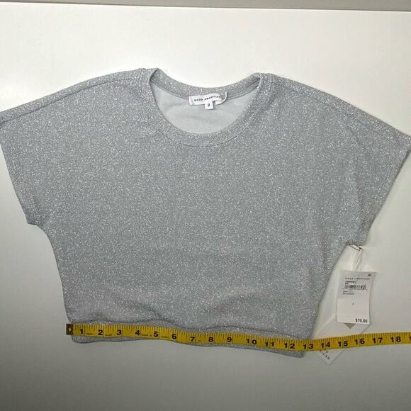 NWT | Good American | Sparkle Crop Top | Silver001 | Size 2/M - Picture 14 of 15